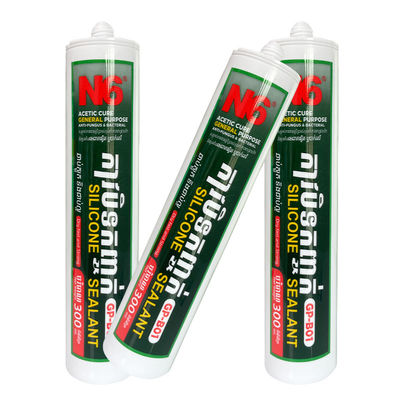 Instalación de vidrio de baño con sellador de silicona de ácido acetoxi blanco transparente e impermeable