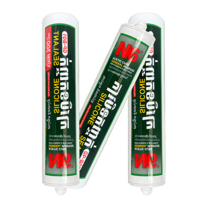 Un buen precio. Acido de silicona sellador de ventanas transparente blanco impermeable vidrio baño cocina en línea