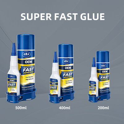 Un buen precio. Fabrica de super pegamento Cianoacrilato Adhesivo 400 ml y 100 g Activación de pulverización Pegamento instantáneo de dos componentes en línea